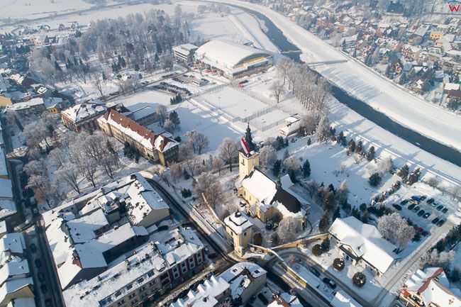 Nowy Targ, miasto w zimowej scenerii. EU, PL, malopolskie, Lotnicze
